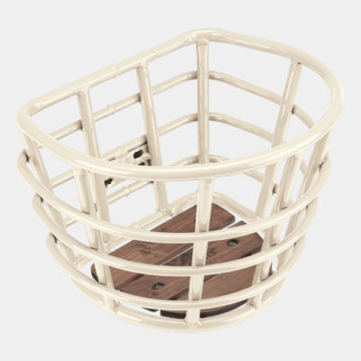 Bicycle basket D-shaped small, Cream