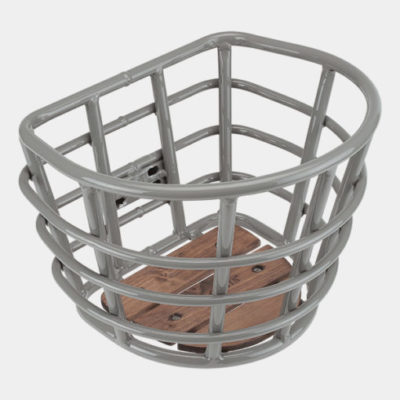 Bicycle basket D-shaped small, Gray